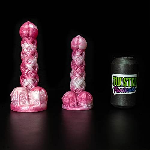 Torta de pêssego a la mode Cup Cup Fantasy Dildo - Cores cremosas de rosa/branco - Feito à mão nos EUA