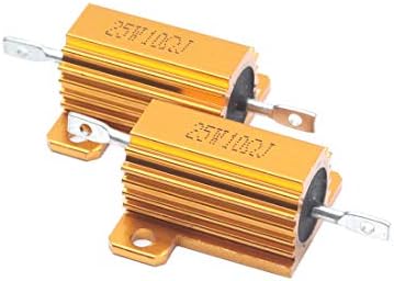 Resistor de caixa de alumínio de Touhia 25W 10 ohm de alumínio resistores de arame de arame de parafuso de parafuso Tap chassi - pacote de 2 de 2