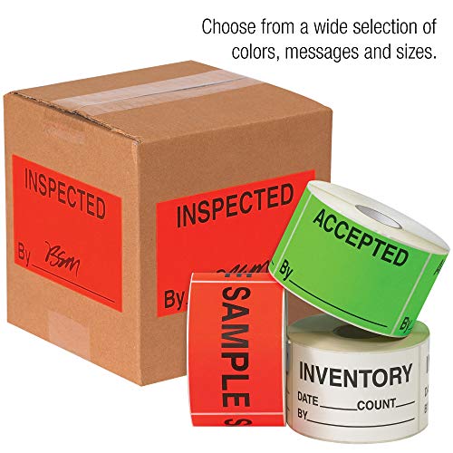Etiquetas/adesivos testados, 1 1/4 x 2, verde fluorescente, 500 rótulos por rolo