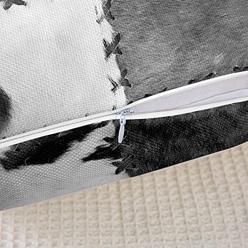 Capas de travesseiro de arremesso de cheiro de gado 16x16 Conjunto de 4, capas de travesseiro decorativo de estampa de peles