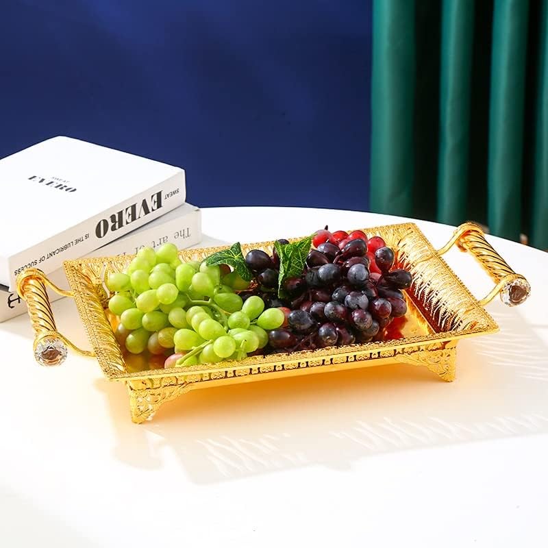 LDCHNH estilo europeu Plate de frutas prateadas Candy Plate Dom casa Presentes de casamento Ornamentos de metal da sala de estar