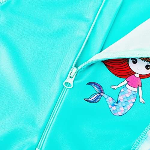 TFJH E Girls Swimsuit 3-10 anos UPF 50+ UV One Piece Swimwear com zíper