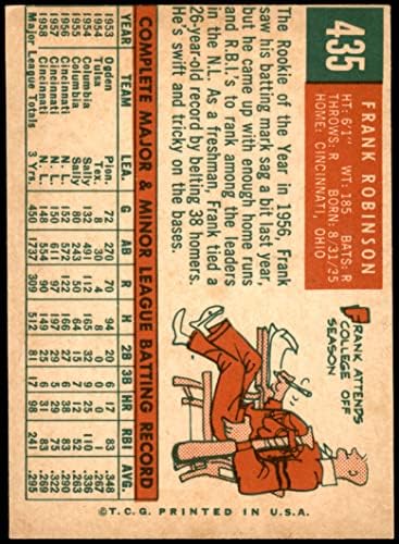 1959 Topps 435 Frank Robinson Cincinnati Reds Dean's Cards 5 - Ex Reds