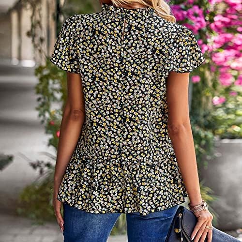 Tamas de outono de tamanho grande Camisa impressa Mulheres 2023 Temperamento solto de verão elegante tampa de tamanho curto