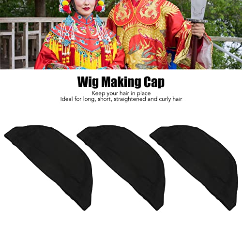 Capas de cúpula de 3pcs, bonés de peruca para mulheres, tampas de peruca elásticas para fabricação de perucas, peruca de malha