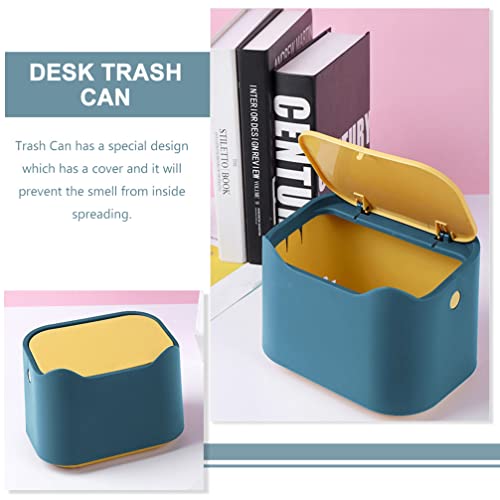 Tofficu Mini Desktop Lixo lata com tampas de lidra de bancada de lixo de lixo de lixo do tipo de papel de papel de cesta para casa
