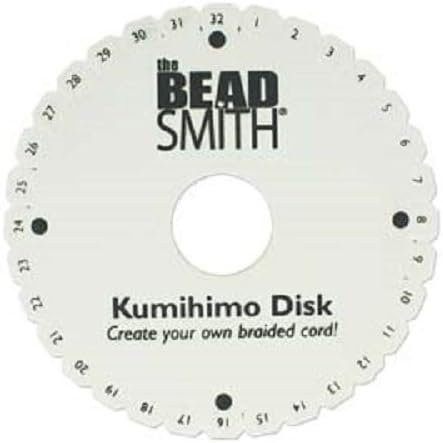 Disco grosso de kumihimo com alça clara e 8 bobinas ponderadas, disco de dupla densidade de 6 polegadas, alça ergonômica e bobinas