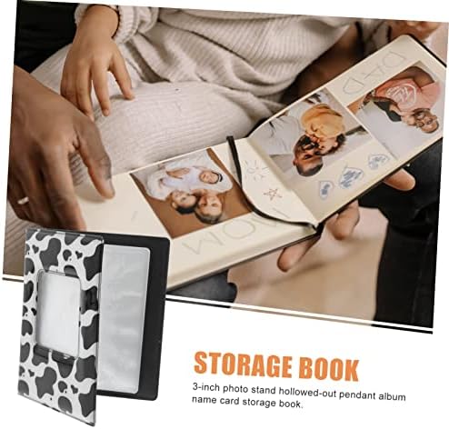 Besportble 1pc Foto Storage Book Mini Scrapbook Couro álbum de fotos Pocket Business Holder Mini Câmera Álbum Instant Câmera Álbum