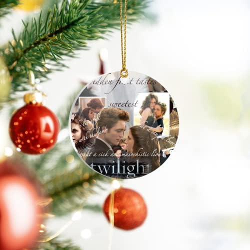 Ornamento árvore de Natal Twilight X-Mas Saga Acrílica Decoração de Círculo de Círculos para férias, ornamentos de árvores e