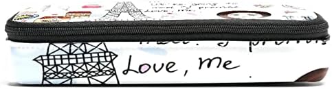 Caixa de lápis Guerotkr, bolsa de lápis, bolsa de lápis, estética de bolsa de lápis, padrão colorido da torre de Paris