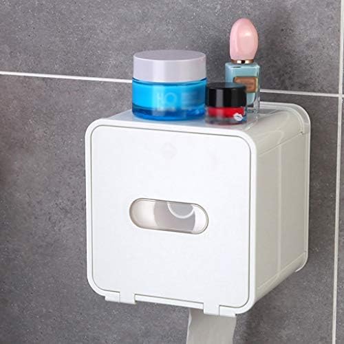 Caixa de lenços de papel do banheiro yfqhdd, suporte de papel higiênico, bandeja de vaso sanitário, tubo de papel à prova d'água sem soco