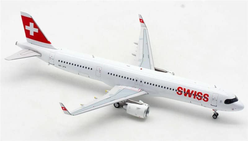 Jfox para Airbus A321neo Swiss International Air Lines HB-JPA com Stand Limited Edition 1/200 Diecast Aircraft Model pré-construído