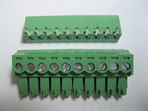 40 PCs ângulo de 90 ° 10pin/Way Pitch 3,5mm parafuso do terminal do bloco de parafuso Tipo de cor verde com pino de ângulo
