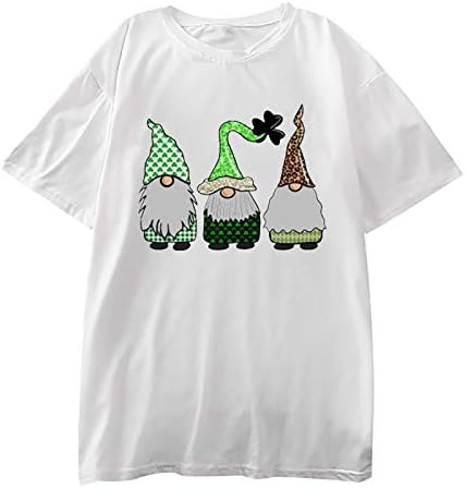 São Patricks Camisa Mulheres engraçadas Shamrocks Funny St Patrick Camisa de manga curta Tee-dequela em V Tops casuais 2023