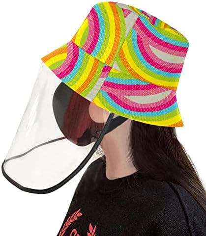 Chapéu de proteção para adultos com escudo facial, chapéu de pescador anti -Sun Cap, girassóis de outono e pássaros