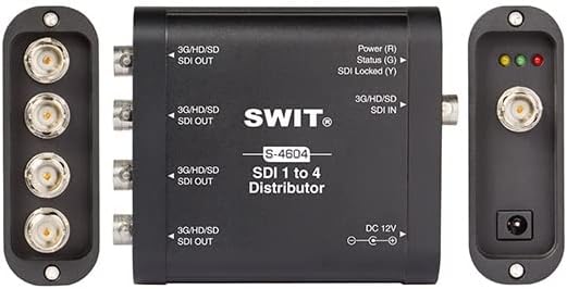 SWIT S-4604 SDI 1 a 4 Distribuidor e amplificador, portátil 3G/HD/SD-SDI 1 a 4 Distribuidor, 1 entrada SDI, 4 SDI Saída