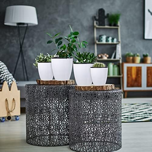 16 PCs 5 '' e 4,33 '' Plantadores pendurados para plantas de plantas internas com plantador de parede com gancho e algodão absorvente