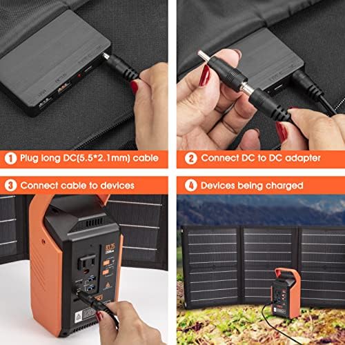 Painel solar de 30W, kit de carregador de bateria do painel solar dobrável Takki com portas USB DC Tipo-C para telefones de laptop