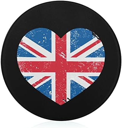 Reino Unido Grã-Bretanha Bandeira do coração Retro Round Glass Rutt