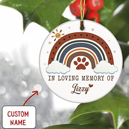 Ornamento de animal de estimação personalizado | Presentes memoriais para cães | Ponte do arco -íris | Presentes