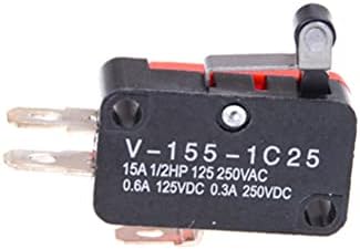 5pcs micro curto hinroller alavanca limite de controle interruptor spdt v-155-1c25 switches-