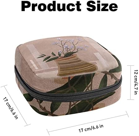Bolsa de armazenamento de guardanapos sanitários de Oryuekan, bolsas de zíper menstrual reutilizável portátil, bolsa de armazenamento de tampões para mulheres meninas, vaso de padrões minimalistas modernos arte