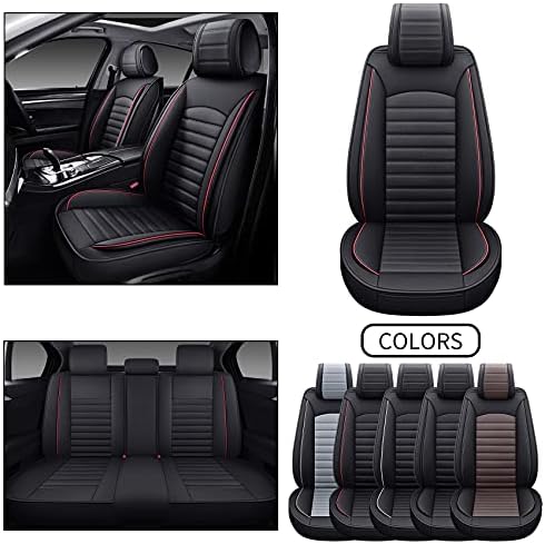Omoka Auto Car Seat Covers com couro impermeável, capa de almofada de veículo para carros SUV Sedan Pick-up Caminhão Universal Set para a maioria dos carros
