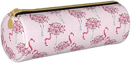 VEIZKUO Floral Flamingo Lápis Zipper para mulheres adultas Flores pequenas bolsa de caneta bolsa de maquiagem cosmética Bolsa