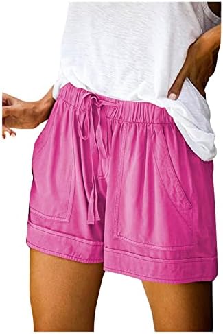 Zlovhe Shorts de cintura alta para mulheres, verão leve, lotes de impressão boêmia, shorts casuais da cintura elástica da cintura