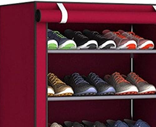 Tazsjg 4tiers sapatos rack com tampa à prova de pó Sapatos de armário de armário de armazenamento de pó Sapatos de capa à prova de poeira