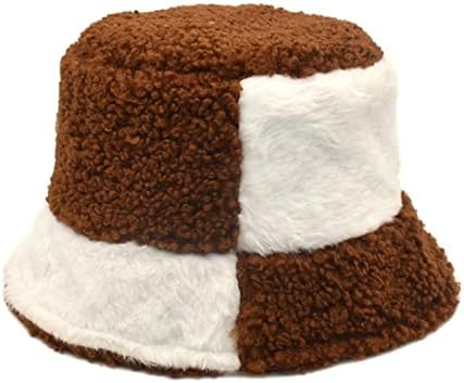 Chapéu de balde peludo para mulheres de inverno inverno quente pescador de pelúcia fofa sherpa chapéu de balde quente Caps de pescadores
