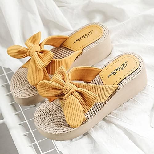 Slippers for Women Women Indoor A Outdoor Beach Casual Spring Bow Fashion Wedge Summer Praia Flip Sandals Sandal