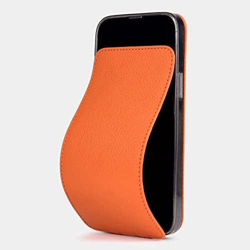MARCEL ROBERT - Caixa de carteira de couro natural para iPhone 14 Pro Max - Design de aba Ultra Fin Flip - Made na