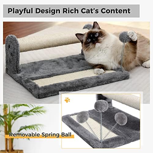 PAWZ ROAD CAT RACANDO POST e PAD, Postagens de arranhões e almofadas cobertas de sisal com bola de jogo ótimo para gatinhos e gatos