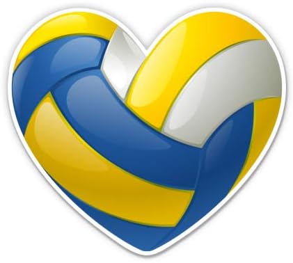 GT Graphics Express Volleyball Heart - Adesivo de vinil de 3 - para laptop de carro I -pad capacete de capacete - decalque à prova