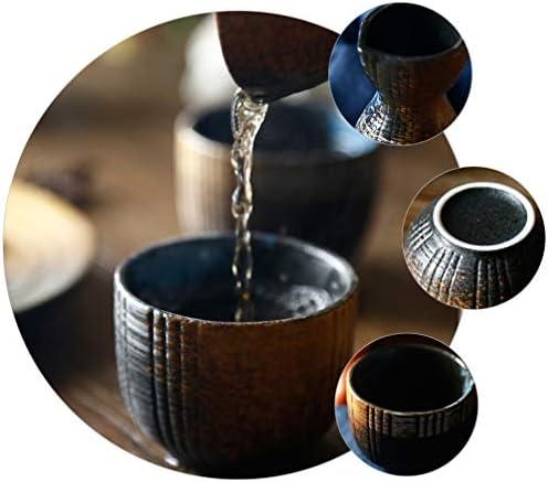 Hemoton Vintage Glasses Sake Japonês Conjunto de Cerâmica Tradicional Saike Serviço Restaurante Japonês para Restaurante Home incluem 1 250ml Pot 4 50ml Copos 1 Definir caneca de chá de vidro