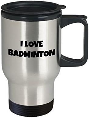 Caneca de viagem de café de badminton melhor engraçado exclusivo pickleball copo de chá de chá para homens mulheres eu amo badminton