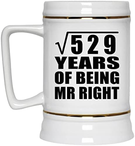 Projeto Raiz quadrada de 23º aniversário de 529 anos de ser Mr Right, caneca de 22 onças de caneca de tanque de cerâmica