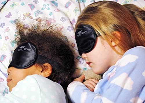 Durma mais máscara ocular de cetim para homens e mulheres - bloqueia a luz para as melhores noites de descanso, alça ajustável - preto