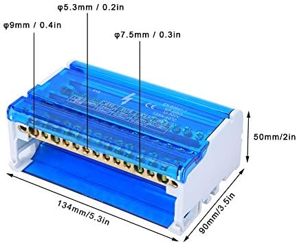 Kit de bloco de terminal ferroviário DIN, caixa de distribuição de bloco terminal DIN FROAD DINO 4 Nível de fase com tampa transparente de poeira