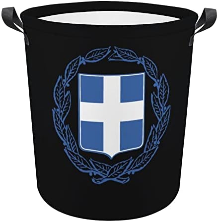 Brasão de braços da Grécia grande cesto de roupa cesto dobrável cesta de lavanderia Organizador de brinquedo de cesta de armazenamento