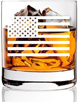 Agmdesign, óculos de uísque de bandeira americana engraçada, presente de vidro para atriotismo para amante de uísque, veteranos, pai, velha glória, dia de veteranos, dia dos pais, 4 de julho, presentes de aposentadoria para homens e mulheres