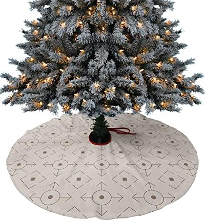Saia de árvore de Natal de 48 polegadas, saia bege boho árvore para férias de Natal Decorações de festas de feliz natal