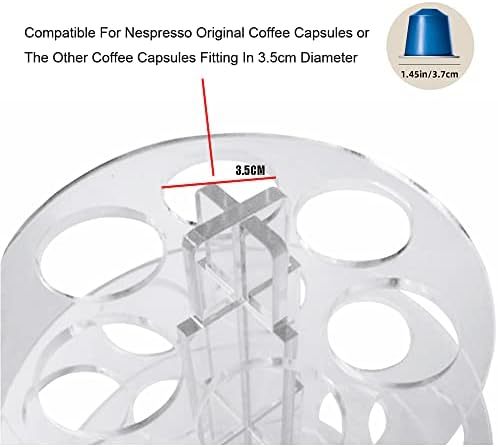 Suporte de cafeteira de café SUNERIC Transparente - 30 Capacidade de cápsulas de bancada Capsules Organizador de armazenamento