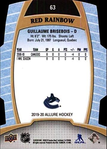2019-20 Deck Upper Allure Red Rainbow 63 Guillaume Brisebois Vancouver Canucks RC ROOKIE NHL HOCKEY Trading Card