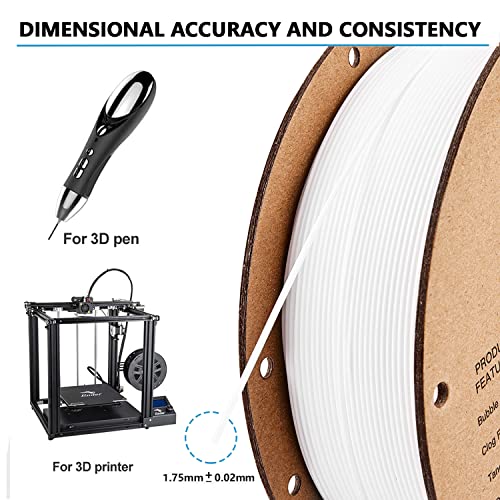 PLA 3D Impressora Filamento Branco e Creality Sonic Pad com base no firmware Klipper