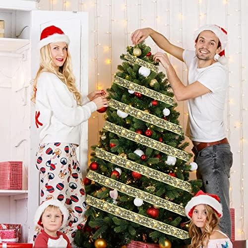 Newyihan Christmas Decorações, 2 pacote de 6,5 pés 20 Luzes de fita de árvore de natal Luzes de árvore de Natal Decorações de bateria Luzes de fita alimentadas por quarto, jardim, casamento, natal de Natal interno