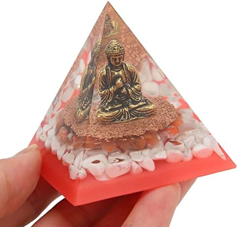 PLPLAAOO BUDDHA Pirâmide de cristal, pirâmides de cristal para energia positiva, Cristais de proteção Gerador de energia, pirâmide de energia orgona para estresse Reduzir a meditação de cura, etc.