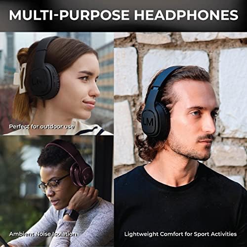 Fones de ouvido sem fio Bluetooth, fone de ouvido Louise & Mann Bluetooth, fone de ouvido dobrável, com fio e sem fio