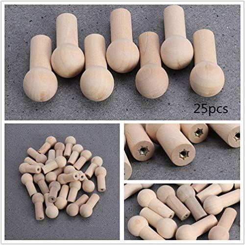 Doitool 8pcs Shaker Wood Pegs Pegs inacabados Cabine de gancho de madeira para casaco Racks de parede pendurados toalhas organizando copos canecas